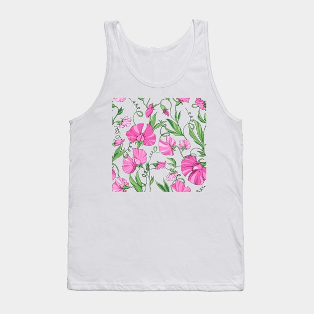 pink sweet pea Tank Top by  ESHA-Studio